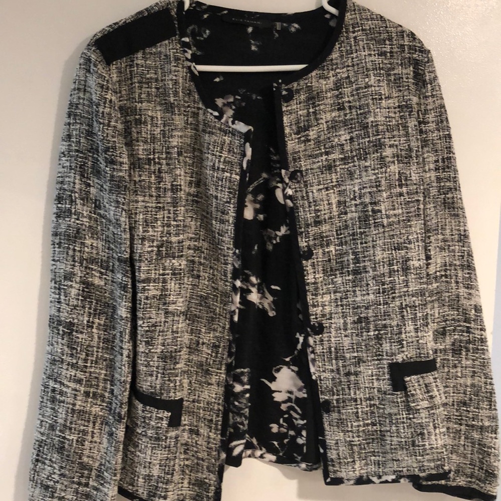 Elie Tahari Tweed Reversible Olympia Jacket